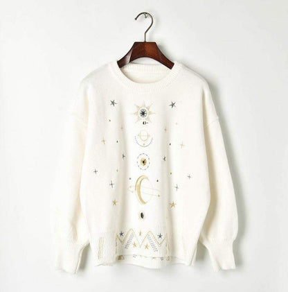 Starry Sky Embroidery Sweater Sweater