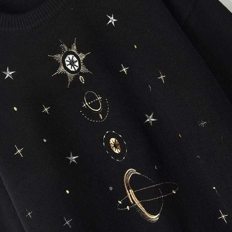 Starry Sky Embroidery Sweater Sweater