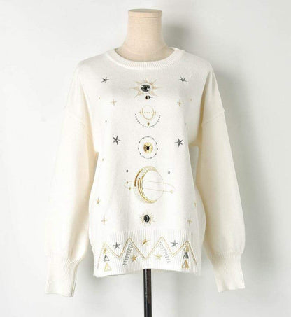 Starry Sky Embroidery Sweater Sweater