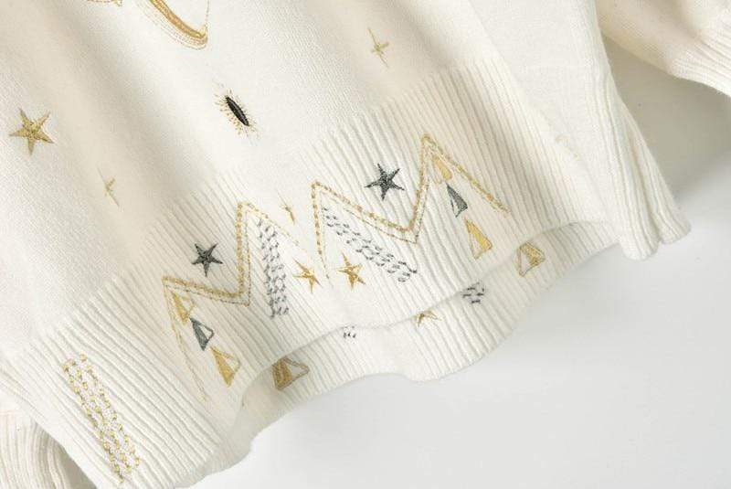 Starry Sky Embroidery Sweater Sweater