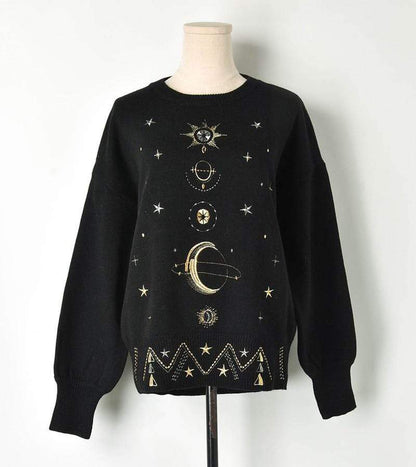 Starry Sky Embroidery Sweater Sweater