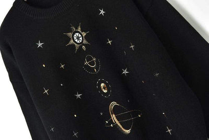 Starry Sky Embroidery Sweater Sweater