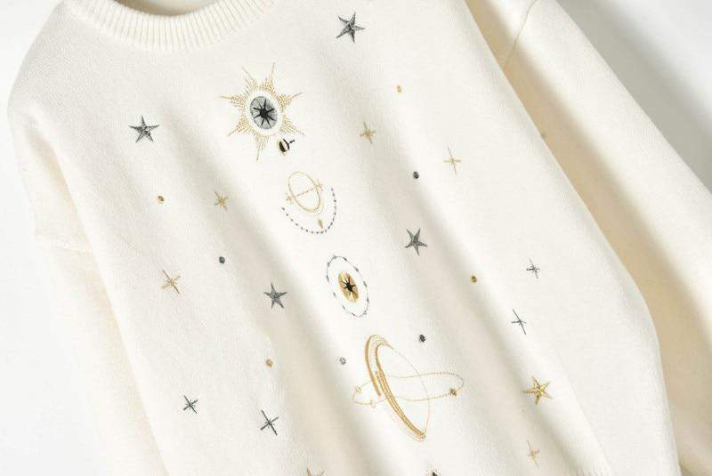 Starry Sky Embroidery Sweater Sweater