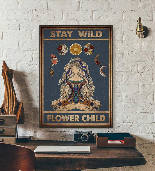 Stay Wild Flower Child Canvas Wall Art