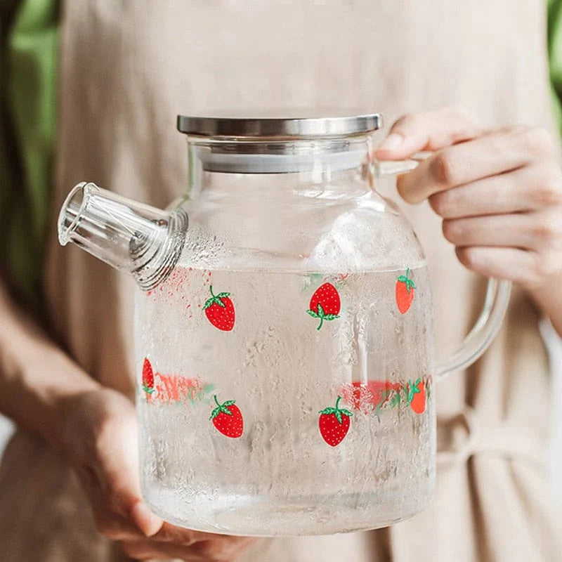 Strawberry Glass Teapot