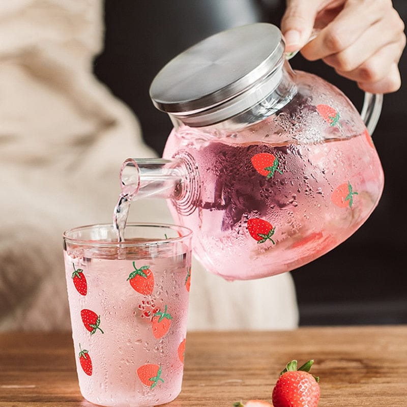 Strawberry Glass Teapot