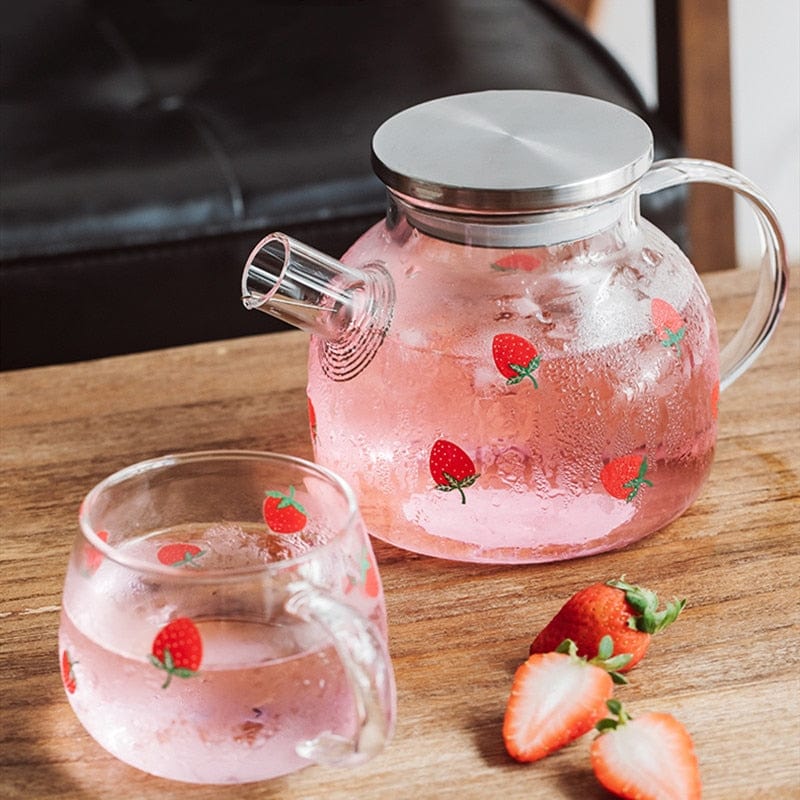 Strawberry Glass Teapot