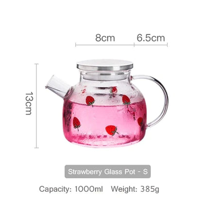 Strawberry Glass Teapot