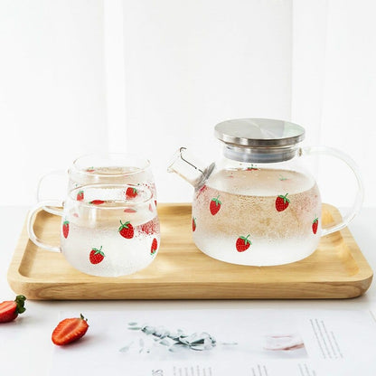 Strawberry Glass Teapot