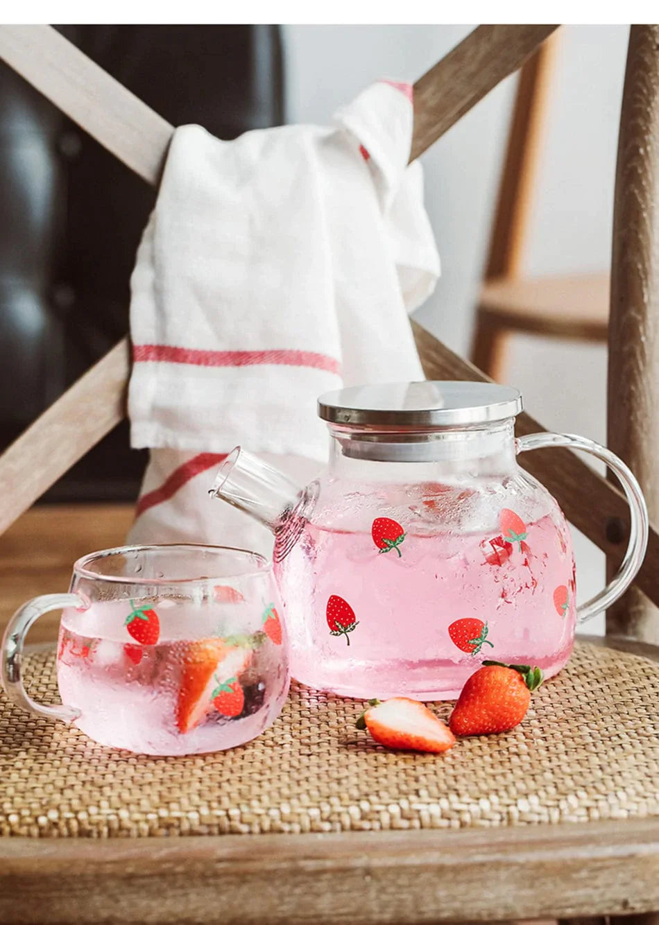 Strawberry Glass Teapot