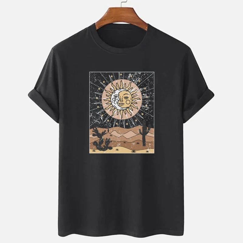 Sun & Moon with Cactus Desert Graphic Tee