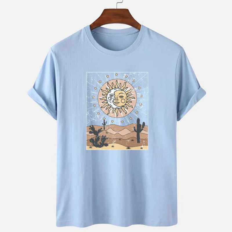 Sun & Moon with Cactus Desert Graphic Tee