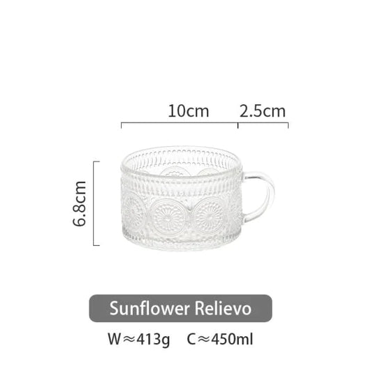 Sunflower - Golden Lines Embossed Teacup Mugs & Teacups teacup