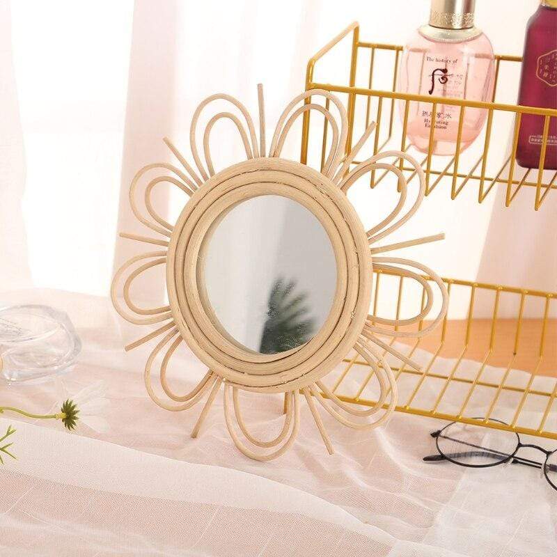 Sunflower Rattan Mirror