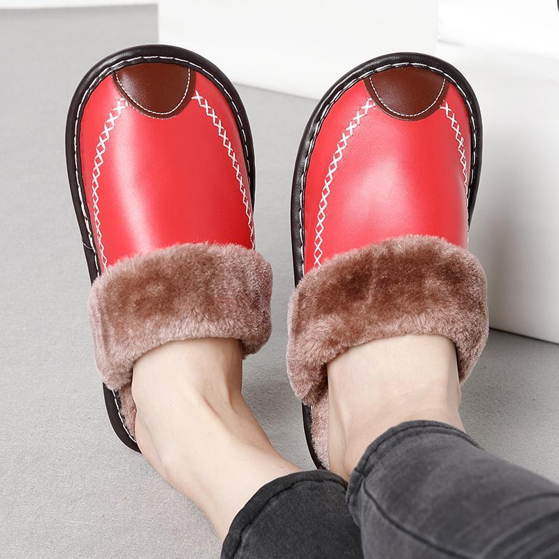 The Indoor Thick-Soled Warm Home Lovers Shoes Slippers red Bedding slippers