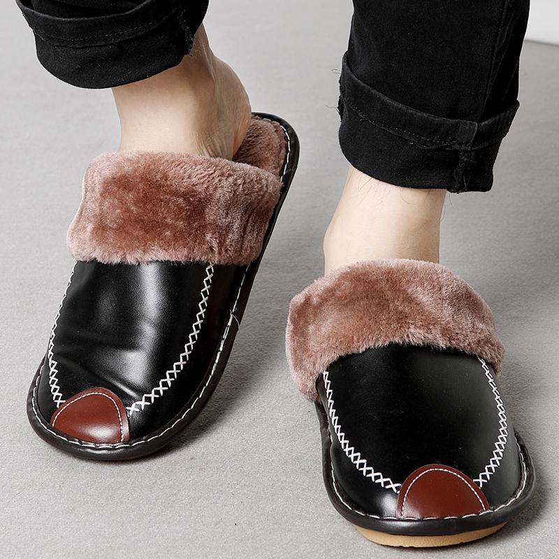 The Indoor Thick-Soled Warm Home Lovers Shoes Slippers black Bedding slippers