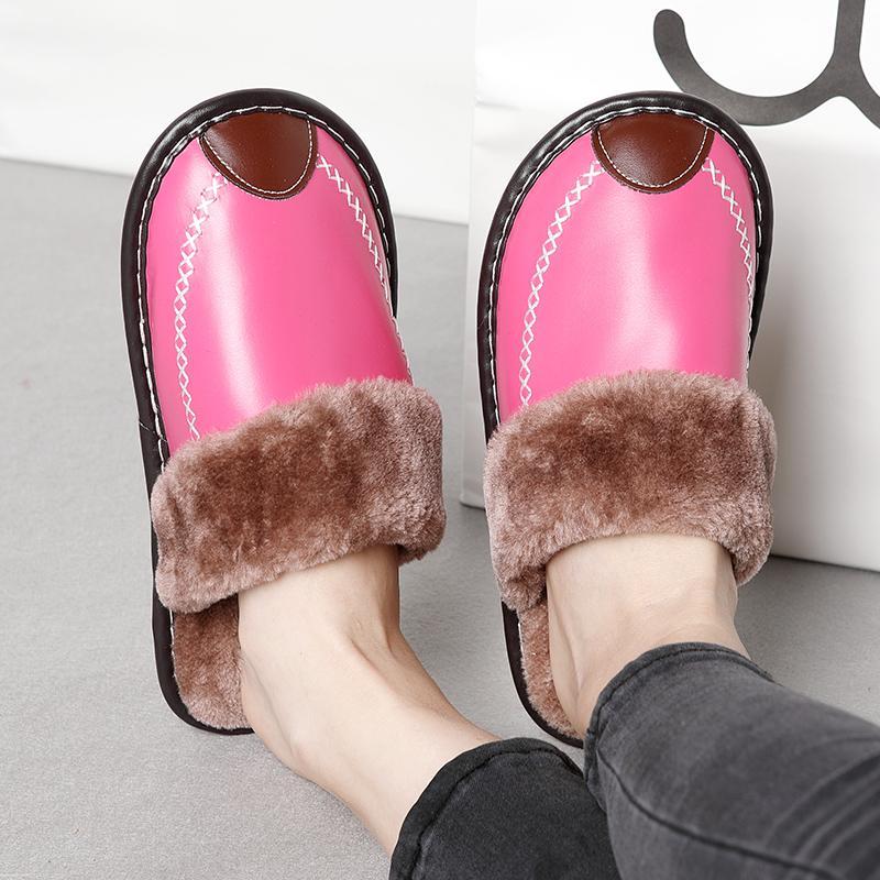 The Indoor Thick-Soled Warm Home Lovers Shoes Slippers rose red Bedding slippers