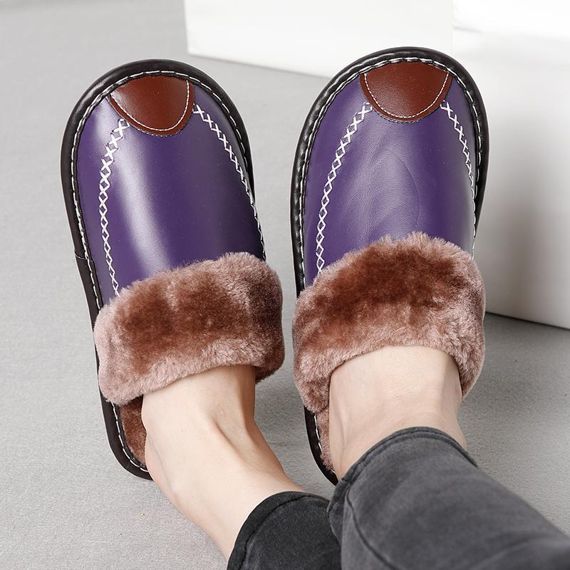 The Indoor Thick-Soled Warm Home Lovers Shoes Slippers purple Bedding slippers