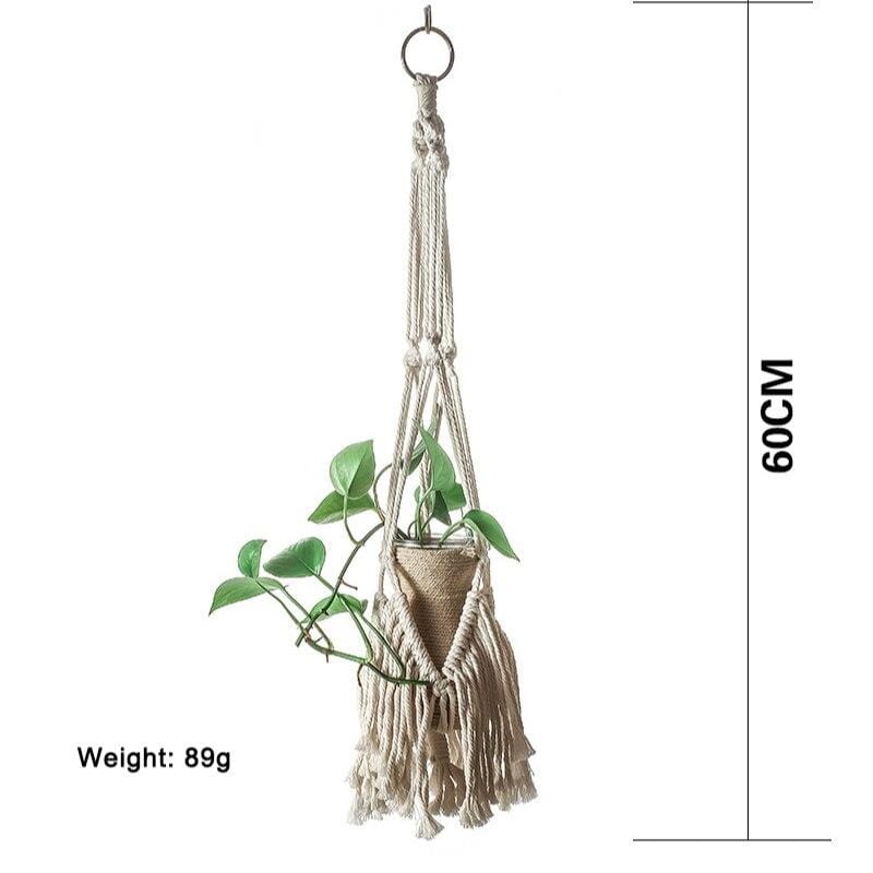 Tasseled Flower Pot Macrame Tapestry