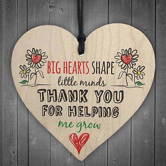 Thank You For Helping Me Grow Wooden Plaque