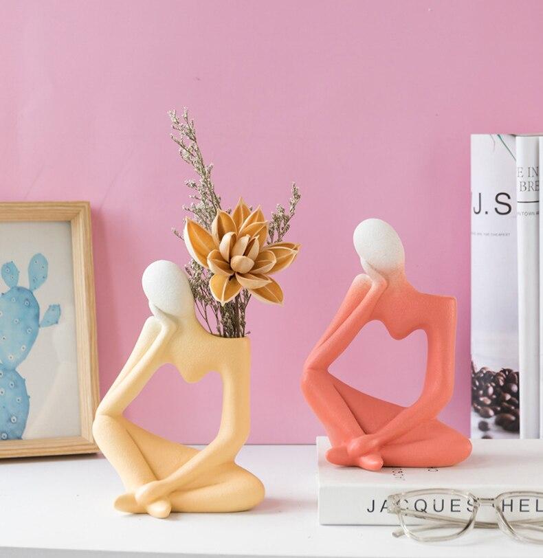 Thinking Man Art Vases