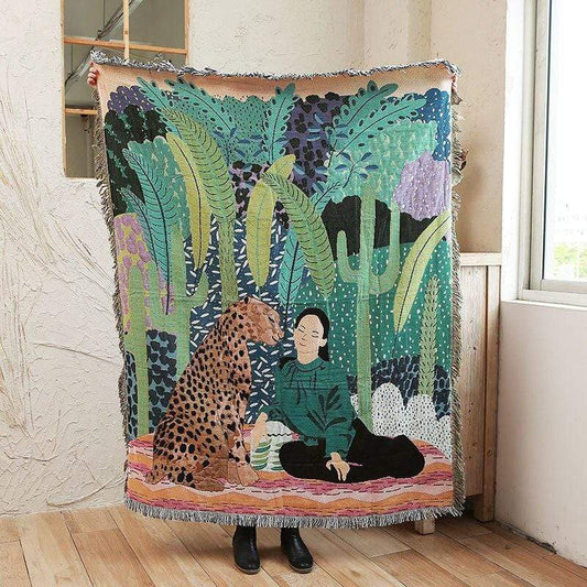 Tiger Girl Throw Blanket