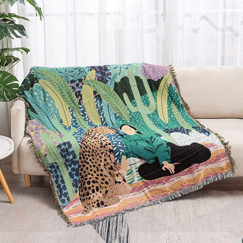 Tiger Girl Throw Blanket