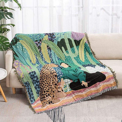 Tiger Girl Throw Blanket