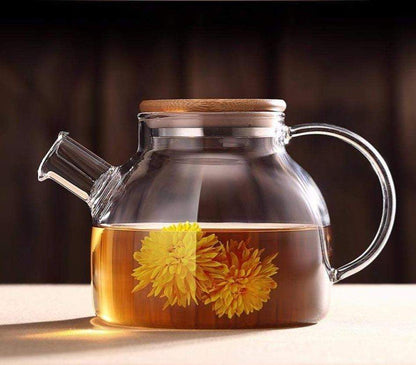 Transparent Borosilicate Glass Teapot Beverage Servers