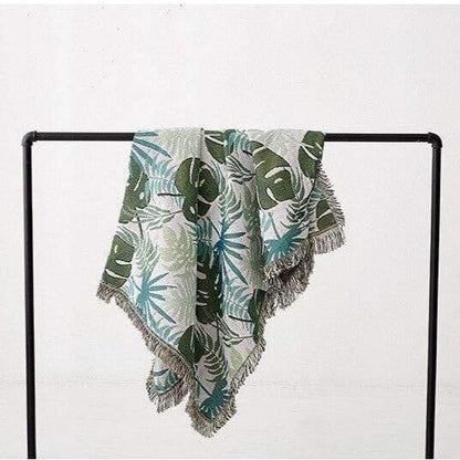 Tropical Monstera Leaf Throw Blankets & Throws