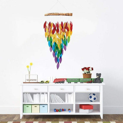 Tropical Rainbow Leaves Wind Chime