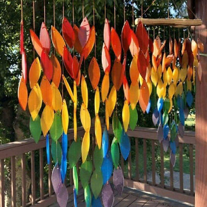 Tropical Rainbow Leaves Wind Chime