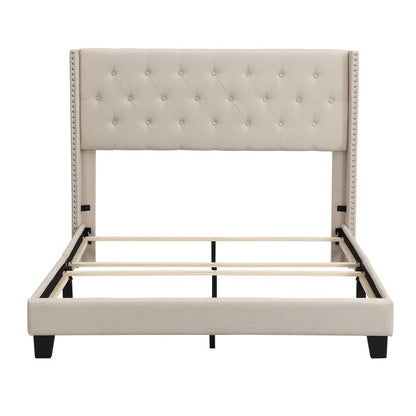 Upholstered Platform Bed with Classic Headboard