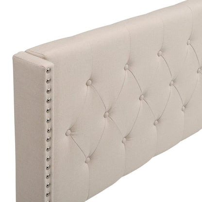 Upholstered Platform Bed with Classic Headboard