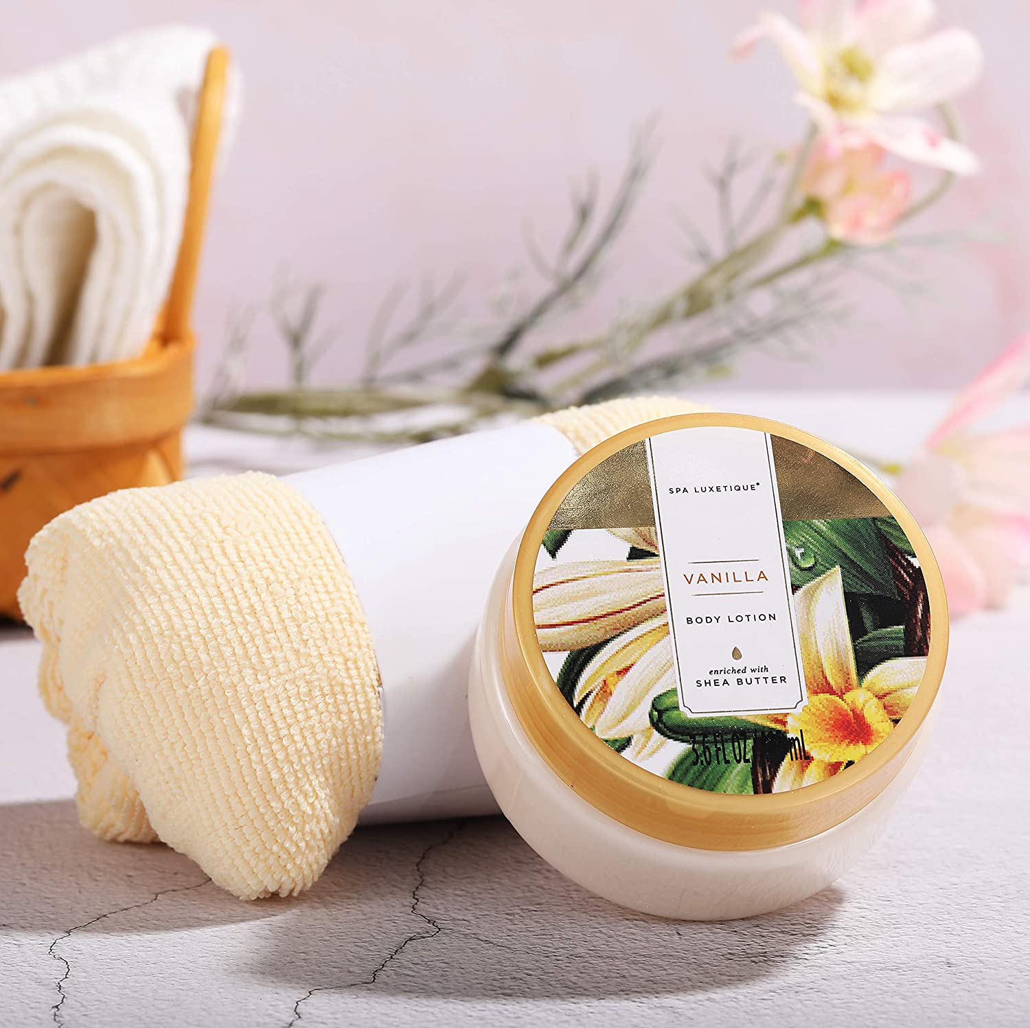 Vanilla Bath & Shower Basket Gift Set