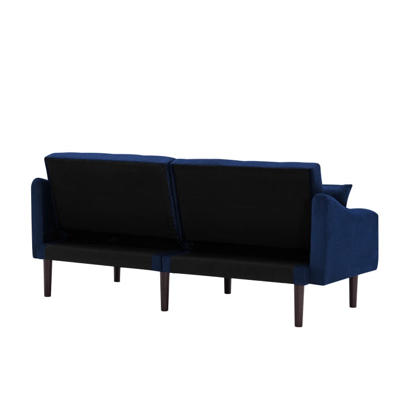 Velvet Upholstered Convertible Futon Sofa