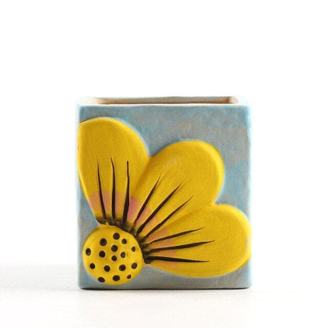 Vintage Hand Painted Succulent Pot