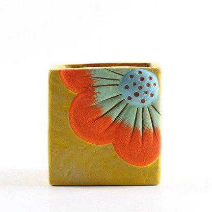 Vintage Hand Painted Succulent Pot