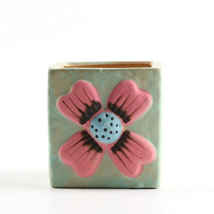 Vintage Hand Painted Succulent Pot