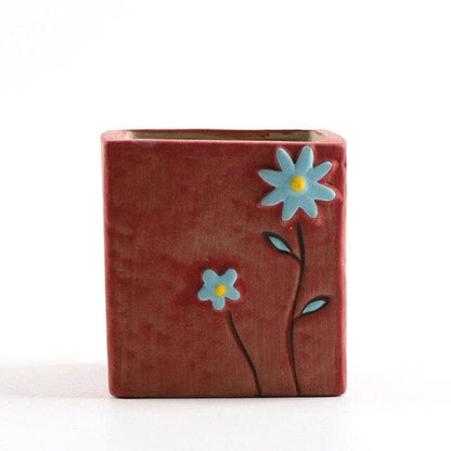 Vintage Hand Painted Succulent Pot