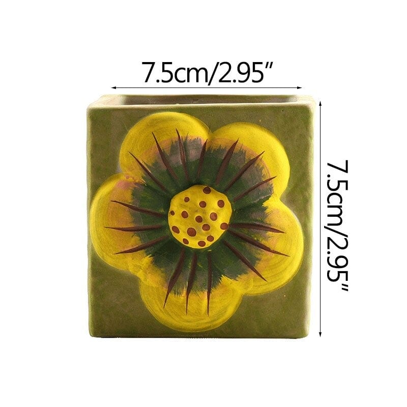 Vintage Hand Painted Succulent Pot