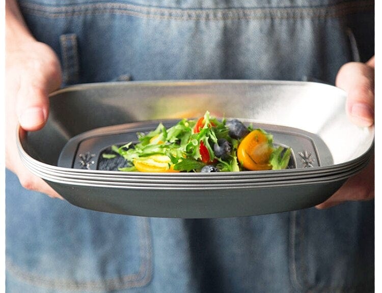 Vintage Metal Snack Tray Plates