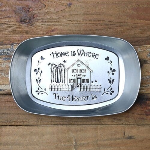 Vintage Metal Snack Tray Plates