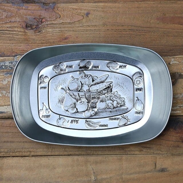 Vintage Metal Snack Tray Plates