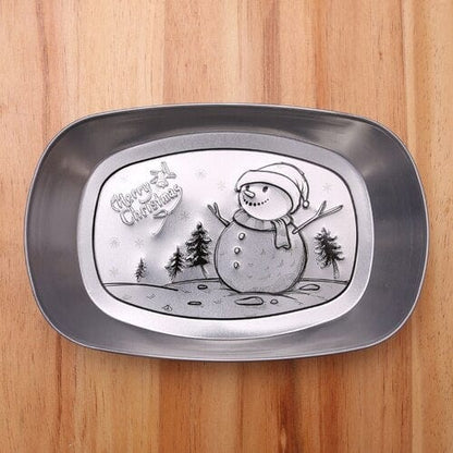 Vintage Metal Snack Tray Plates