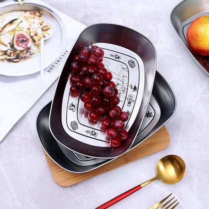 Vintage Metal Snack Tray Plates