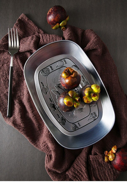 Vintage Metal Snack Tray Plates