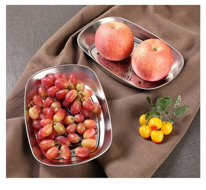 Vintage Metal Snack Tray Plates