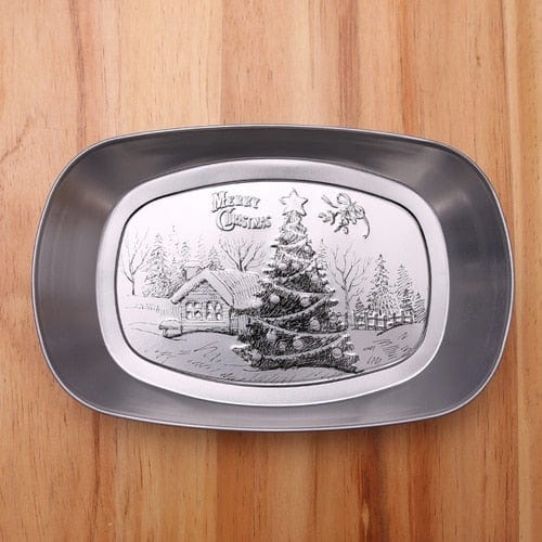 Vintage Metal Snack Tray Plates