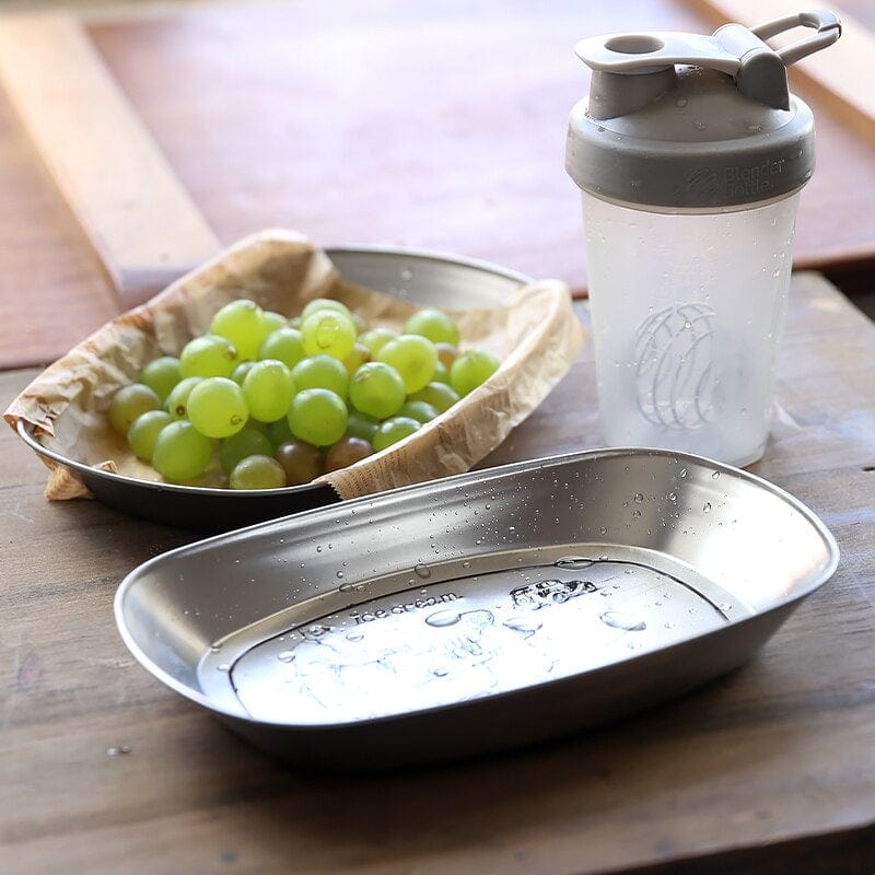 Vintage Metal Snack Tray Plates